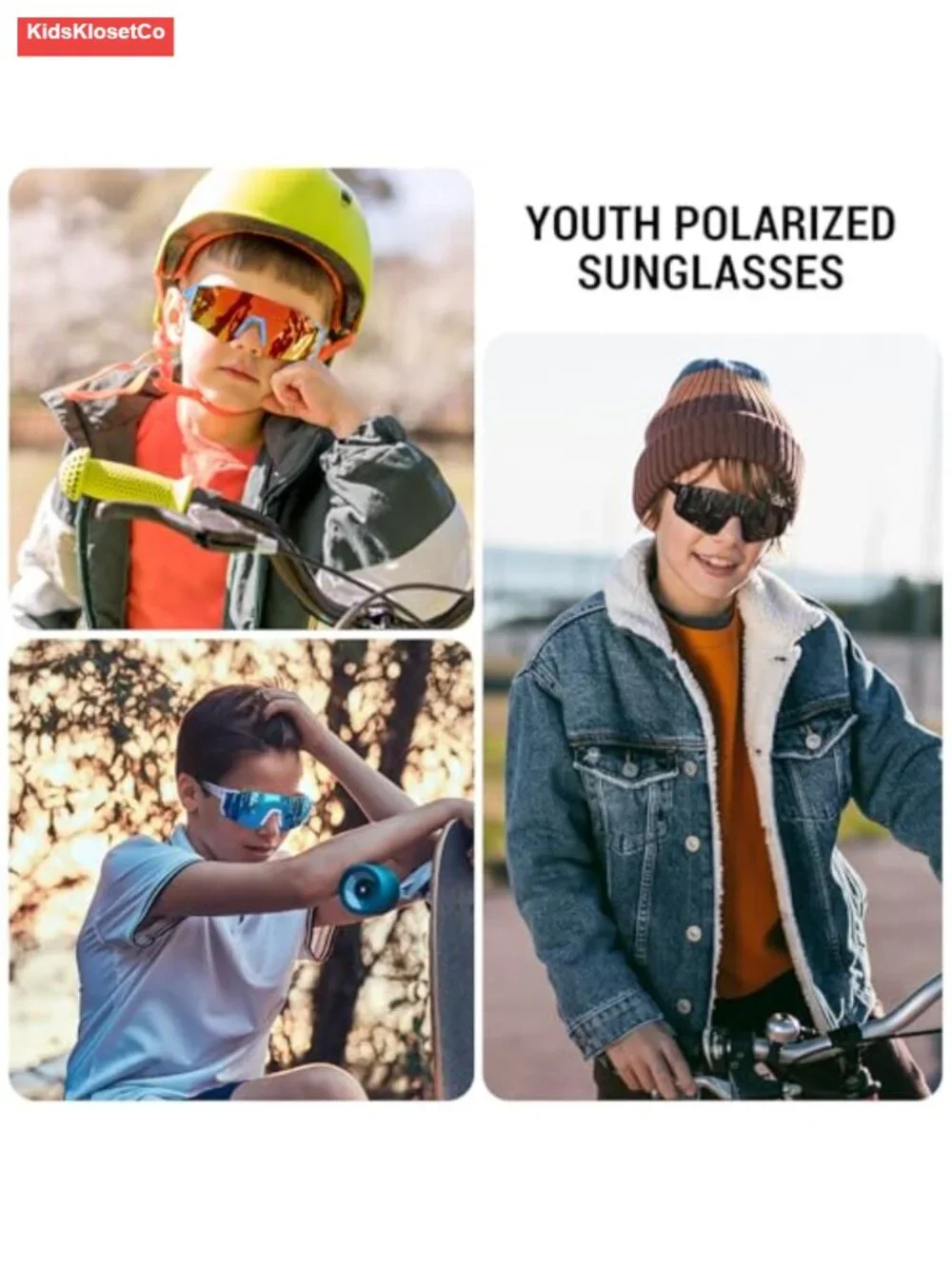 Polarized Youth Baseball Sunglasses for Kids Age 6-12 Sports Softball Cycling